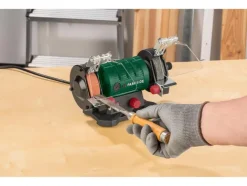 Amoladora de doble muela con eje flexible »PDFW 120 B3«, con protector contra chispas.