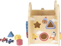 Andador / Cubo de actividades, de madera.