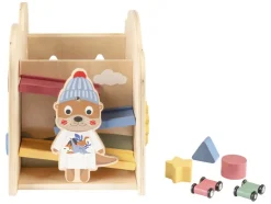 Andador / Cubo de actividades, de madera.