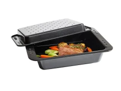 Asador esmaltado con tapa