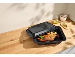 Asador esmaltado con tapa