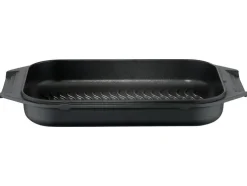 Asador rectangular con tapa de grill, 42 x 26 cm.