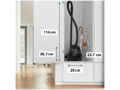 Aspiradora con bolsa 900W máx. Negra, BGDS2BAL manguera textil.