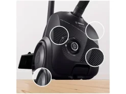 Aspiradora con bolsa 900W máx. Negra, BGDS2BAL manguera textil.