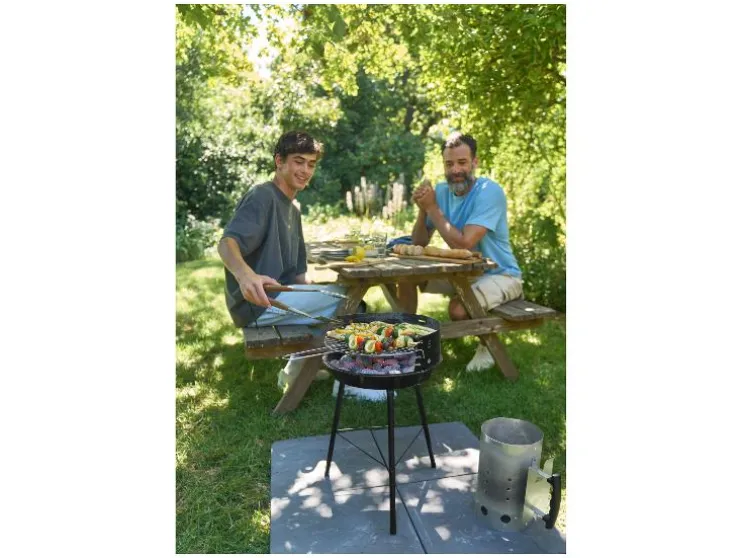 Barbacoa de carbón redonda