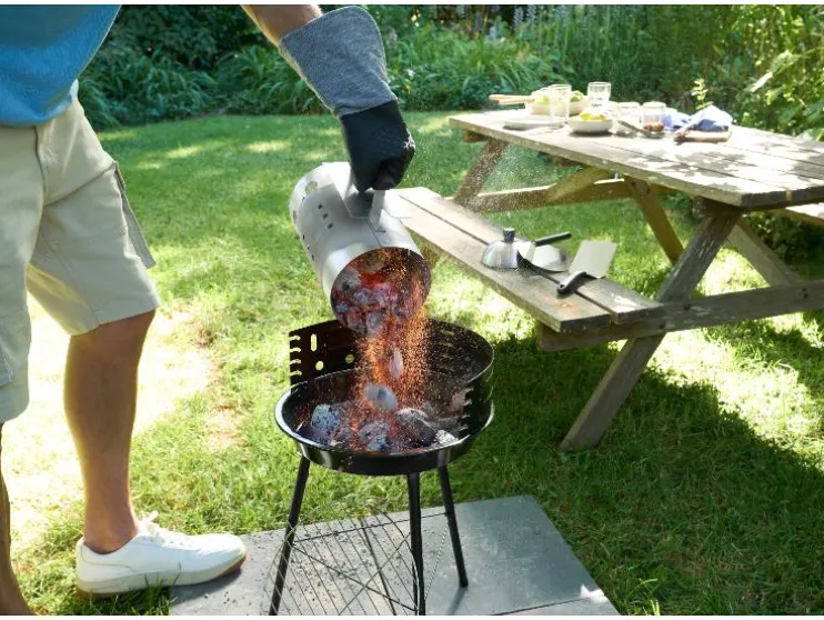 Barbacoa de carbón redonda
