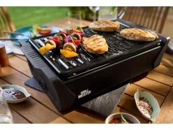 Barbacoa de carbón vegetal con ventilación activa »KANSAS«, de funcionamiento inalámbrico