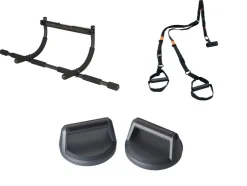 Barra de dominadas / Entrenador en suspensión / Mangos para flexiones giratorios