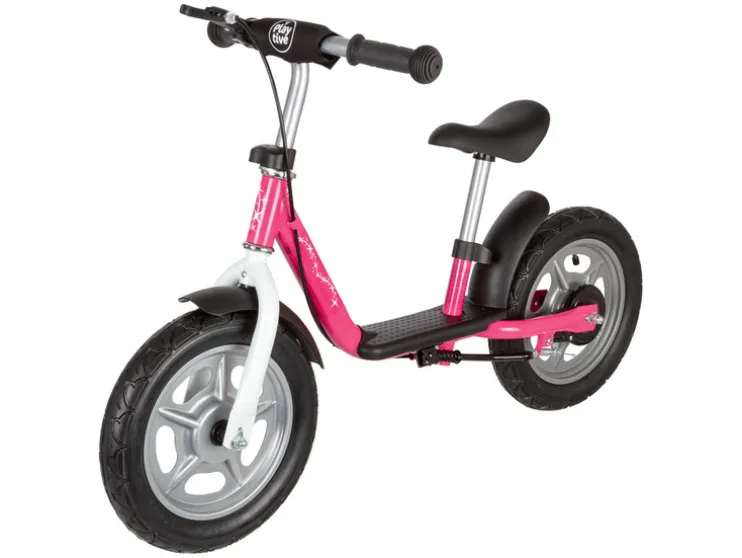 Bicicleta sin pedales, con sillín ergonómico acolchado.