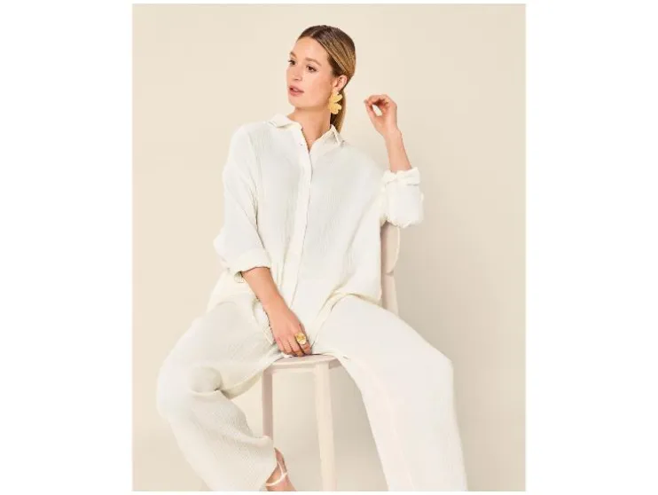 Blusa de muselina para mujer