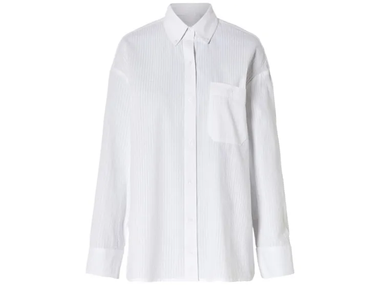 Blusa oversize de mujer con cuello button-down