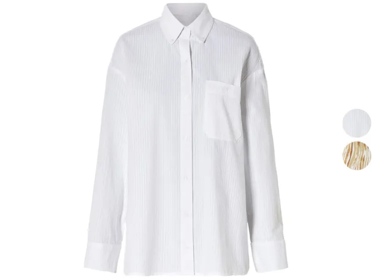 Blusa oversize de mujer con cuello button-down