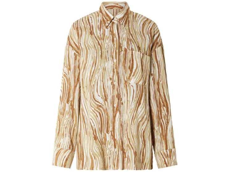 Blusa oversize de mujer con cuello button-down