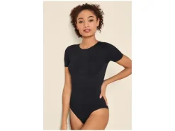 Body de camiseta moldeable de tacto suave para mujer