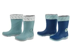 Botas de agua con luz y forro cálido para niño pequeño.