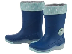 Botas de agua con luz y forro cálido para niño pequeño.