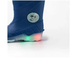 Botas de agua con luz y forro cálido para niño pequeño.