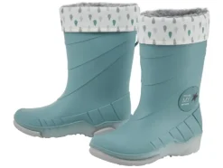 Botas de agua con luz y forro cálido para niño pequeño.
