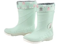 Botas de agua para niños con luz y forro cálido.