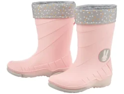 Botas de agua para niños con luz y forro cálido.
