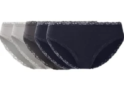 Braguita de canalé con encaje para mujer pack 5