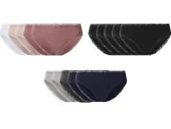 Braguita de canalé con encaje para mujer pack 5