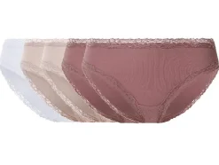 Braguita de canalé con encaje para mujer pack 5