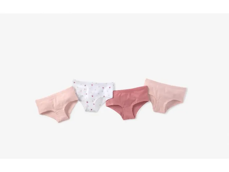 Braguitas tipo hipster para niña, 4 unidades.