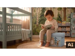 Caja banco infantil con almacenamiento