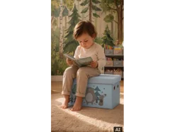 Caja banco infantil con almacenamiento