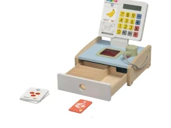 Caja registradora/Balanza/Caja con alimentos/Cesta de la compra de madera
