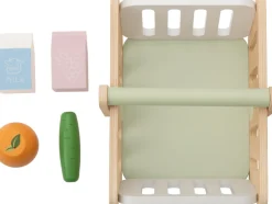 Caja registradora/Balanza/Caja con alimentos/Cesta de la compra de madera