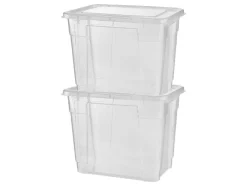 Cajas de 20 l con tapa, juego de 2.