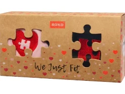 Calcetines, 2 pares, con motivo de San Valentín.