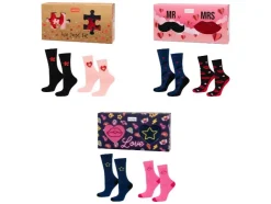 Calcetines, 2 pares, con motivo de San Valentín.