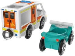 Camión de bomberos Ambulancia Coche de policía Helicóptero de rescate, con efectos de luz y sonido.