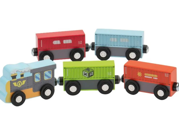 Camión / Tren de bomberos / Tren infantil / Tren de mercancías, de 5 piezas.