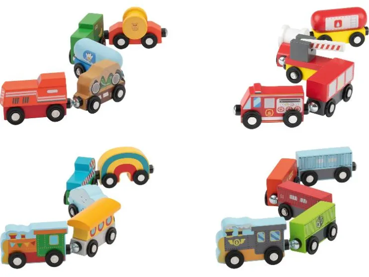 Camión / Tren de bomberos / Tren infantil / Tren de mercancías, de 5 piezas.