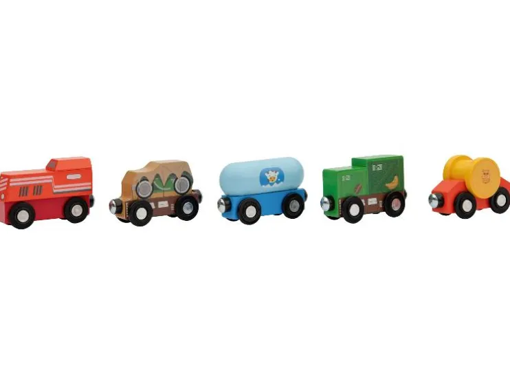 Camión / Tren de bomberos / Tren infantil / Tren de mercancías, de 5 piezas.