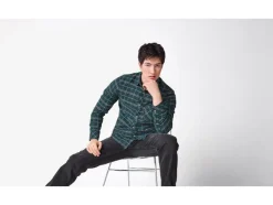 Camisa casual de franela para hombre