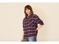 Camisa de franela oversize para mujer