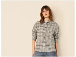 Camisa de franela oversize para mujer