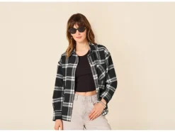 Camisa de franela oversize para mujer