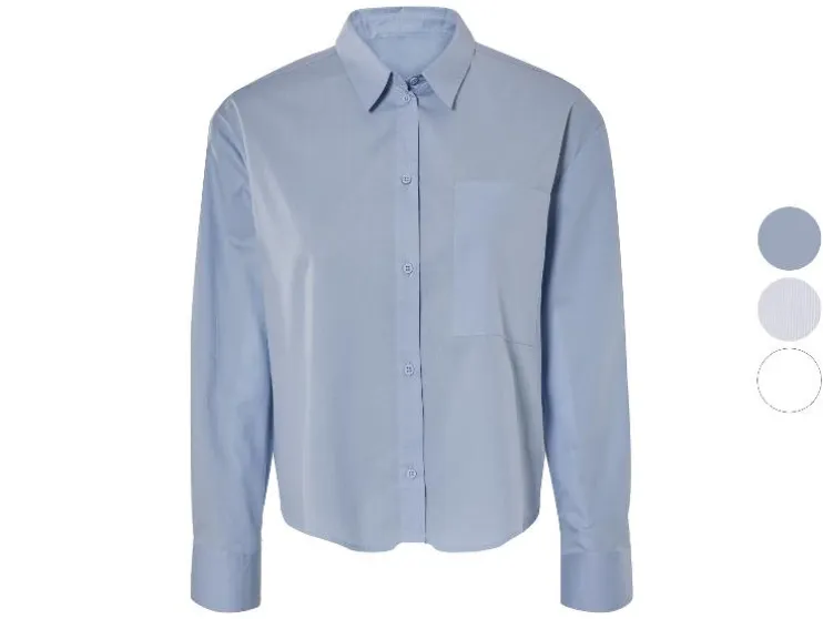 Camisa de mujer con hombros caídos y tabla.