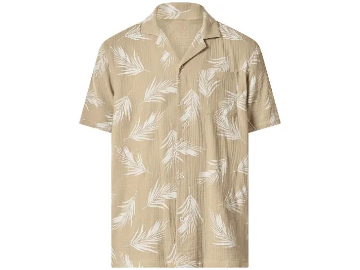 Camisa informal de muselina para hombre