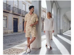 Camisa informal de muselina para hombre