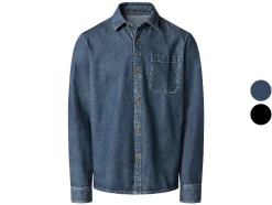 Camisa vaquera de hombre, con espalda alargada.
