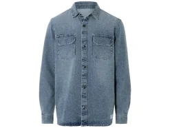 Camisa vaquera de hombre, con ligero efecto desteñido.