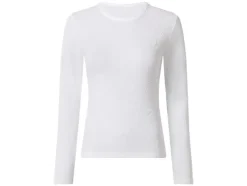 Camiseta de manga larga de canalé para mujer