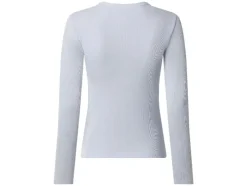 Camiseta de manga larga de canalé para mujer